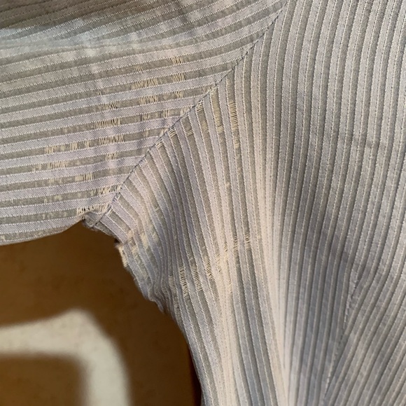 Sisley Woman’s size M Long Sleeve Fitted button down blouse shirt lace trim - Picture 5 of 11